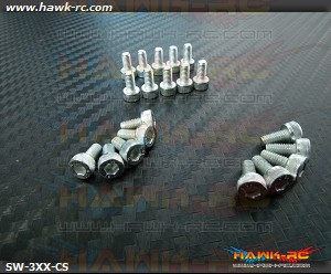 Hawk Chrome 12.9 Class M3*14 Hex Screws (20pcs)